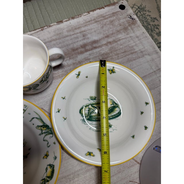 Ceramic Tiffany & Co Bone China 3 Piece Child’s Dining Set “Pond” Pattern For Sale - Image 7 of 12