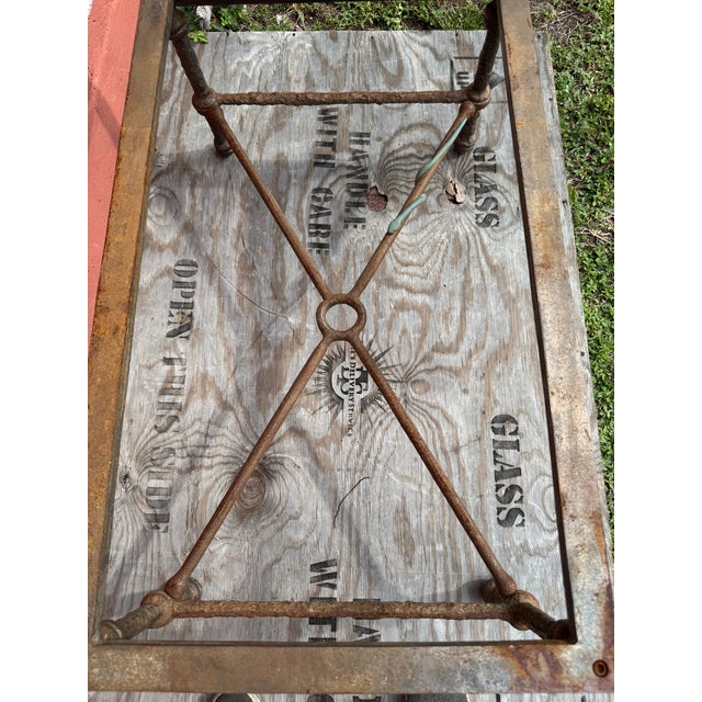 Metal Vintage Solid Iron Steel With Bronze Snake Giacometti Style Brutalist Sculpture Coffee Table Base For Sale - Image 7 of 10