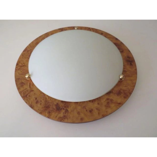 Vintage Ceiling Lamp in Glass and Faux Burlwood, Spain, 1970 For Sale - Image 4 of 13