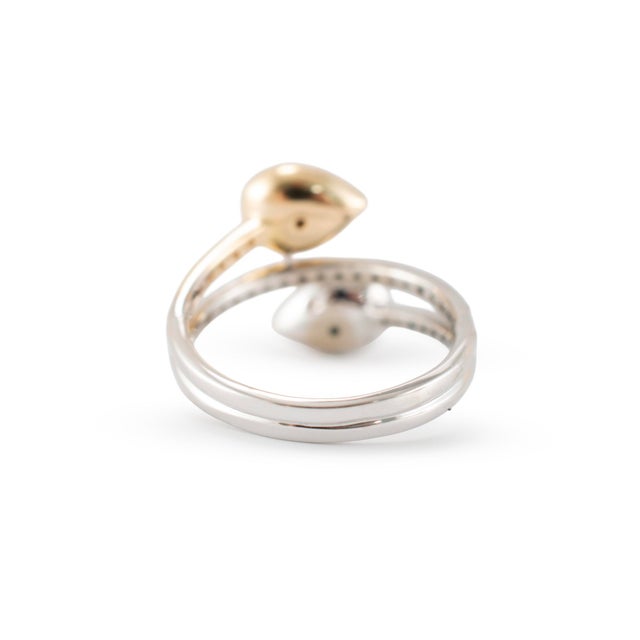 Early 21st Century Effy Canare 18k Two Tone Gold White & Yellow Gold 0.75ctw Diamond Cocktail Ring For Sale - Image 5 of 9