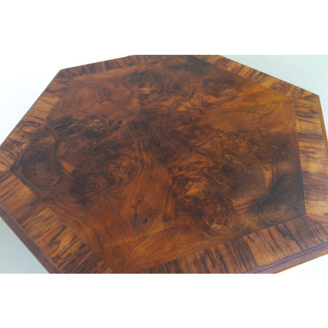 Antique Danish Hexagonal Walnut Burl Center Table, 1880s For Sale - Image 16 of 18