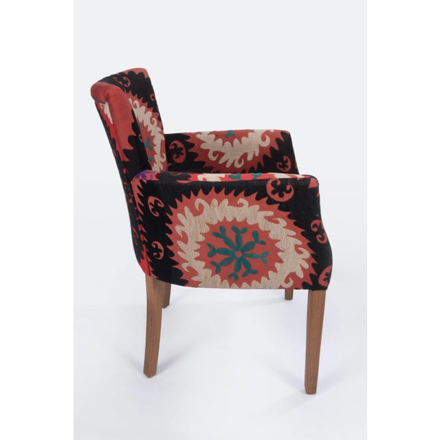 Mid-Century Modern Suzani Armchair - Ethnic Bergere For Sale - Image 3 of 13