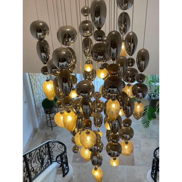 Nuage Mouth-Blown Glass Pendant Light by Riviera Light For Sale - Image 6 of 8