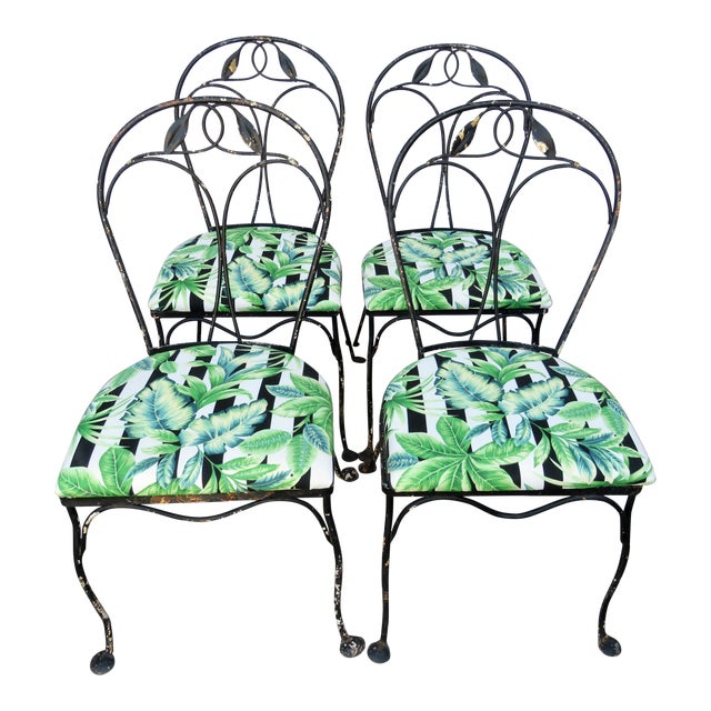 Wrought Iron Garden Chairs Set of 4 Chairish