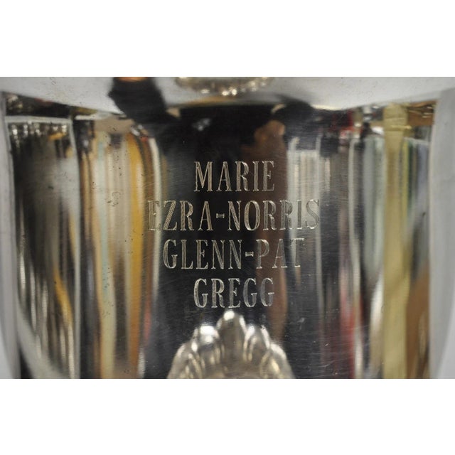Vintage Leonard Silver Plated Trophy Cup Champagne Chiller Ice Bucket Engraved For Sale - Image 10 of 16