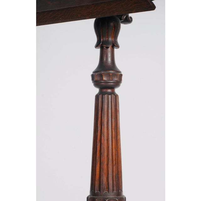 Early 19th Century 19th-Century Continental Carved Oak Adjustable Music Stand With Griffin Base For Sale - Image 5 of 7