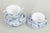 Royal Copenhagen blue fluted half lace Set of 4 chocolate cups with matching saucers. Classic Blue Fluted Half Lace cups...