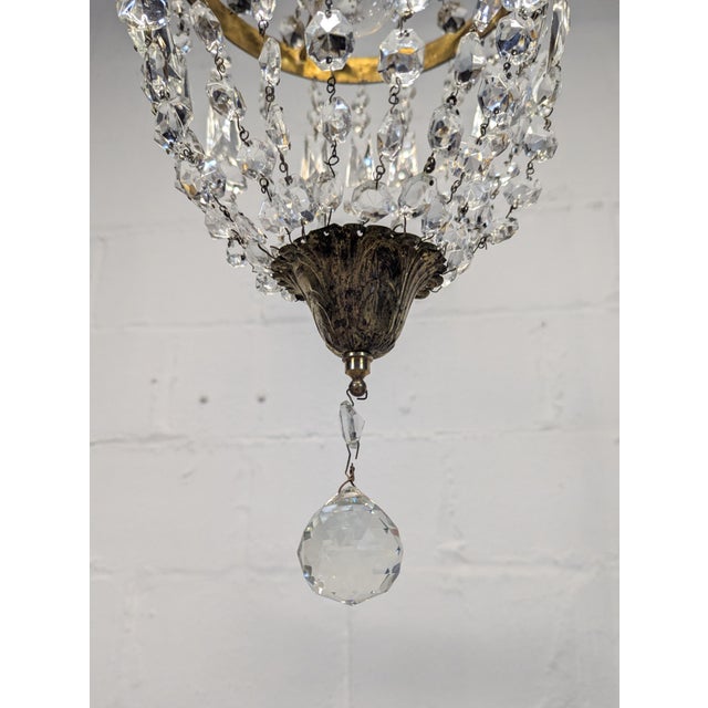 1940's Italian Empire Revival "Sac E Perle" Crystal Basket Chandelier For Sale In New York - Image 6 of 13