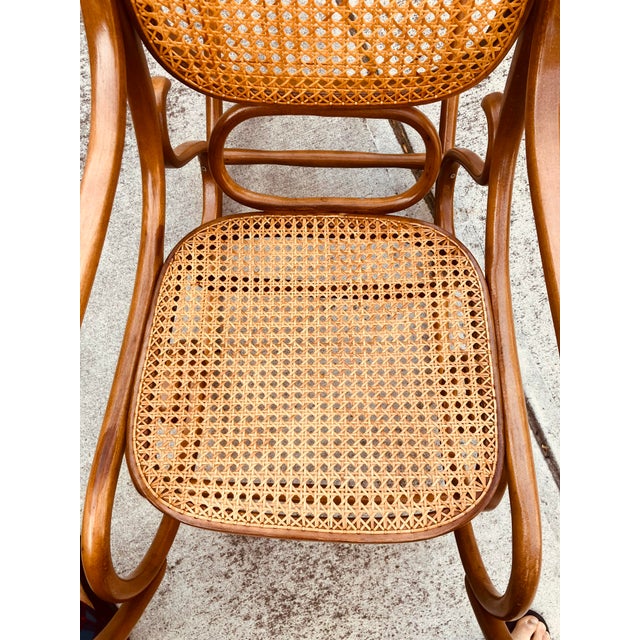 1960s Vintage Authentic Signed #10 Thonet Original Bentwood Rocking Chair For Sale - Image 12 of 12