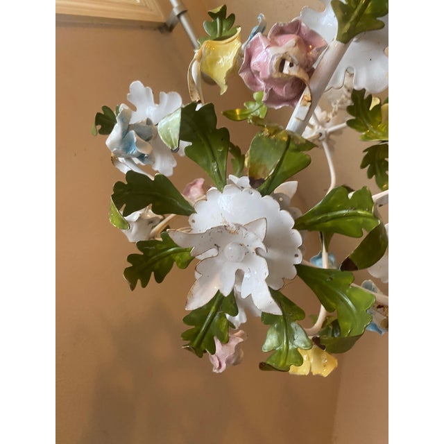 Metal 1950s Mid Century Modern Italian Metal Tole Hanging Light For Sale - Image 7 of 10