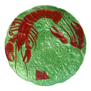 French Majolica Lobster Plate Choisy Le Roi Circa 1930