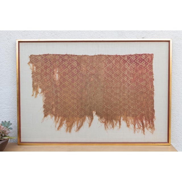 Mid-Century Modern Museum Quality Paracas Pre-Columbian Framed Textile For Sale - Image 3 of 7