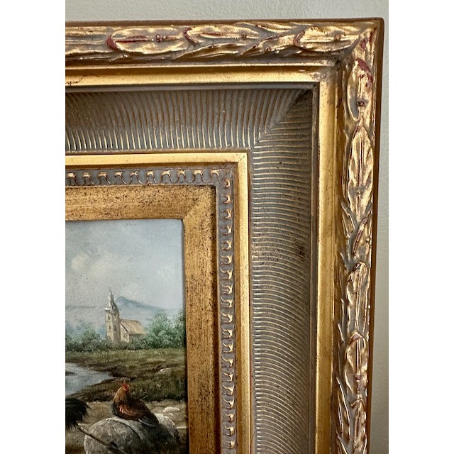 1990s Barnyard Landscape Painting, Framed For Sale - Image 9 of 11