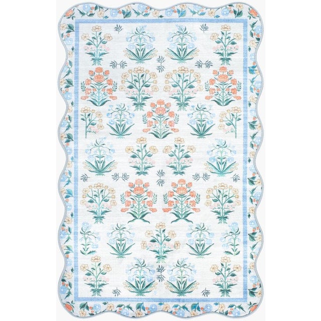 Lavable Machine Woven Rug Blue 2x3 For Sale - Image 4 of 4