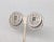Mid-Century Modern Vintage Signed Napier Doris Day Rhodium Plated Two Stacked Asian Coins Clip Earrings-2 Pieces For Sale - Image 3 of 9