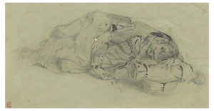 Ernest Crofts RA, Resting Soldier Study, Waterloo, Late 19th Century, Graphite Drawing