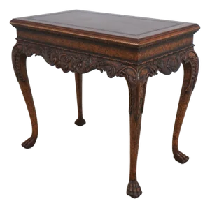 Maitland Smith Georgian Style Leather Top Occasional Table