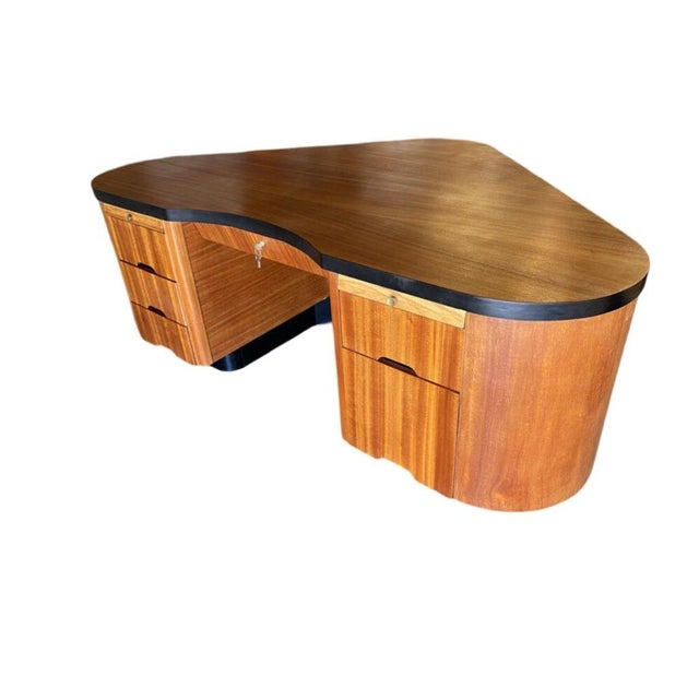Art Deco 1940s California Art Deco Fletcher Aviation Executive Desk by Frank Fletcher For Sale - Image 3 of 10
