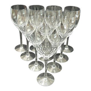 Vintage Orrefors “Prelude” Crystal Clear Wine Glasses- Set of 10 For Sale