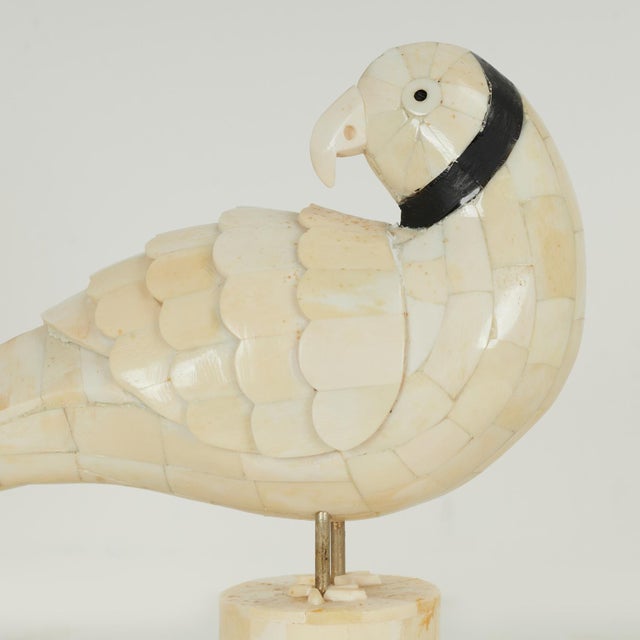 Wood Vintage Pair of Anglo Indian Bone Birds For Sale - Image 7 of 13