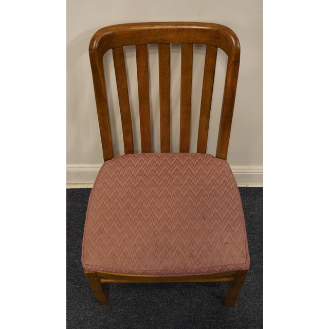 Late 20th Century Drexel Furniture Woodbriar Collection Rustic European Slat Back Dining Side Chair For Sale - Image 5 of 6