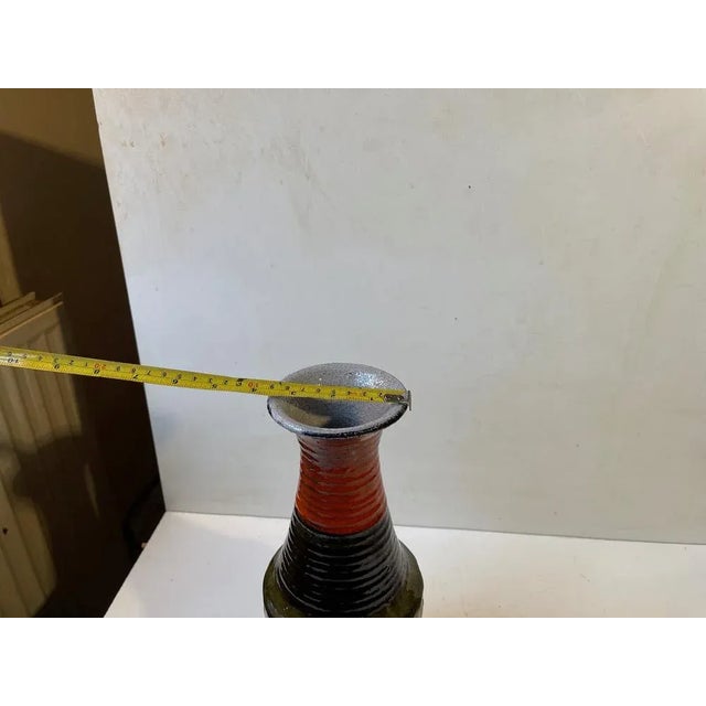 Ceramic Glazed Chamotte Stoneware Vase attributed to Aldo Londi for Bitossi, 1960s For Sale - Image 7 of 8