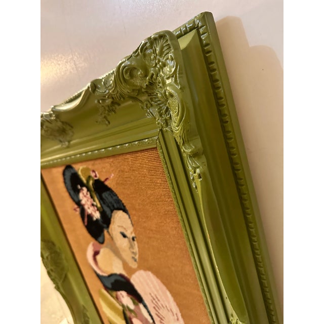 Needlepoint of Asian Woman For Sale - Image 4 of 8