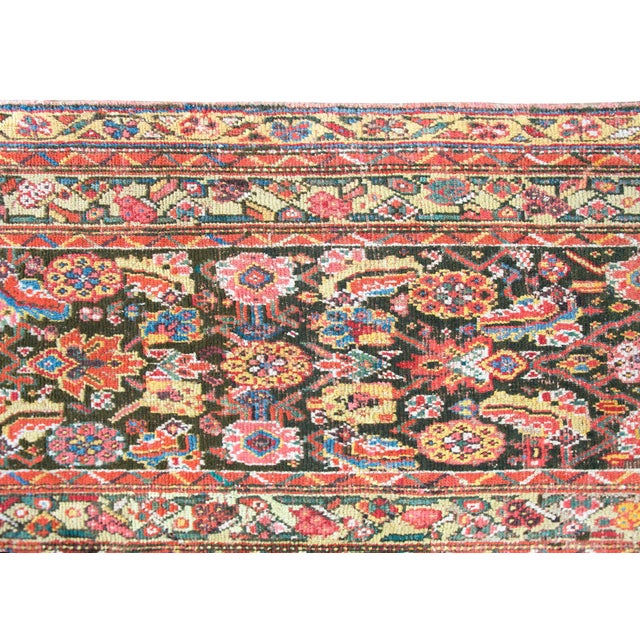 Dark Green Early 20th Century Persian Kurdish Rug For Sale - Image 8 of 15