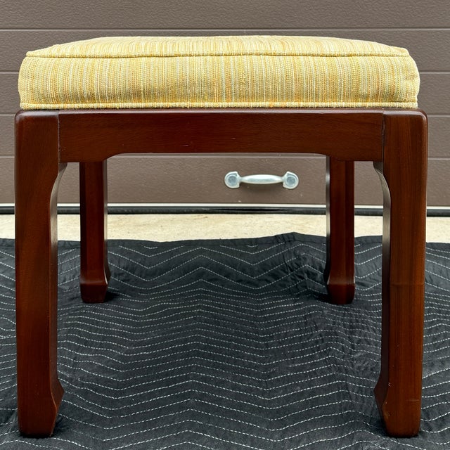 Late 20th Century Vintage Rosewood Ming Style Vanity Bench or Ottoman For Sale - Image 5 of 12