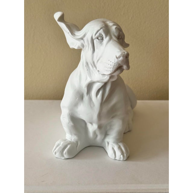 2000s Bassett Hound Dog Figure in Matte White For Sale - Image 4 of 9