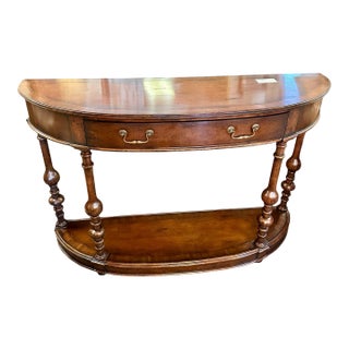 Demilune Walnut Console / Sofa Table Jonathan Charles For Sale