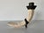 Hollywood Regency Vintage Faux Tusk Resin Candle Holder With Metal Accents For Sale - Image 3 of 11
