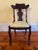 Wood Antique Mahogany Chairs With Damask Upholstery For Sale - Image 7 of 7