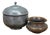 Vintage Middle Eastern Persian Etched Copper Covered Vessel & Open Pot For Sale