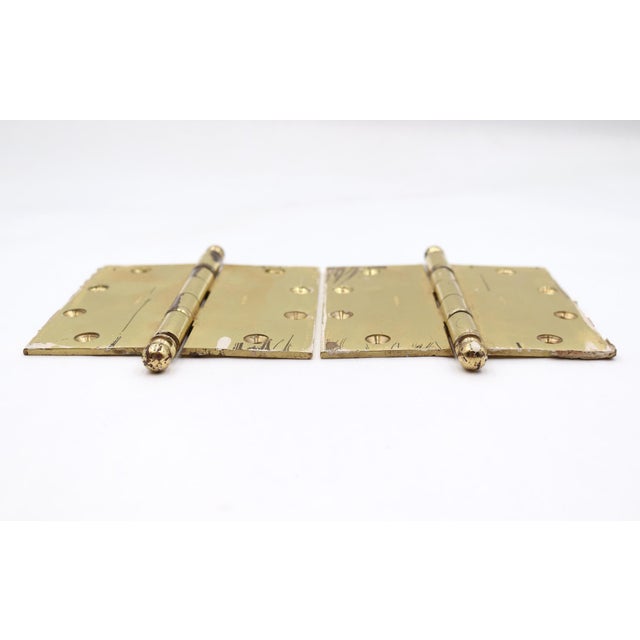 Pair of Baldwin 5 X 5 In. Polished Brass Ball Bearing Door Hinges For Sale - Image 4 of 5