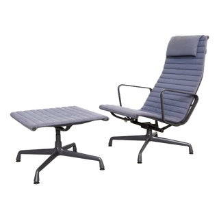 EA124 Chair and EA125 Ottoman by Charles & Ray Eames for Vitra/Herman Miller, 1980s, Set of 2 For Sale