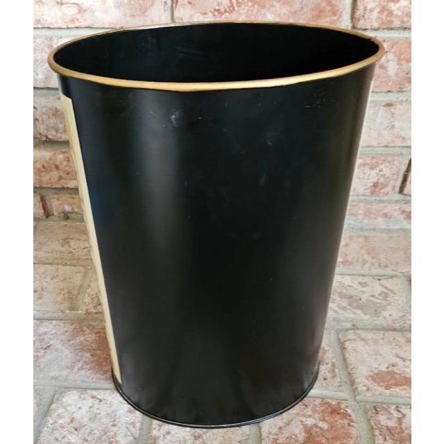 Vintage Map of the Americas North and South America Black Metal Wastebasket Bin For Sale In Monterey, CA - Image 6 of 8