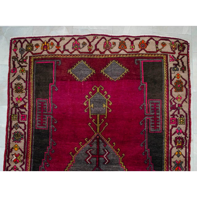 Vintage Hand Knotted Turkish Area Rug Large Runner Rug Gallerie Rug- 5′9″ X 16′3″ For Sale - Image 9 of 17