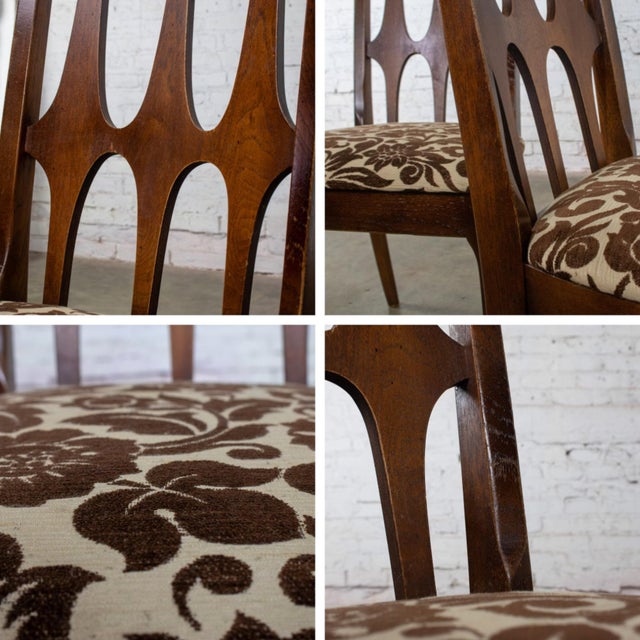 1962-1970 Mid Century Modern Broyhill Brasilia Walnut Dining or Side Chairs a Pair For Sale - Image 10 of 17