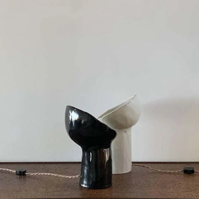 Modern Design Freres Black and White Cyclope Lamps - Set of 2 For Sale - Image 3 of 11