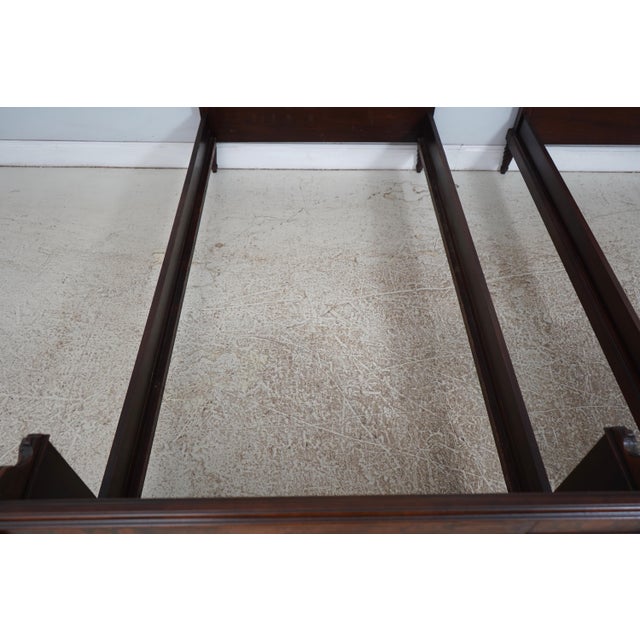 Wood Pair of Inlaid Neoclassical Mahogany Single Beds For Sale - Image 7 of 17