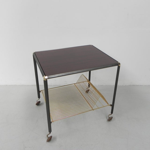 Vintage Coffee Table on Castors with Singles Rack, 1960s For Sale - Image 18 of 18