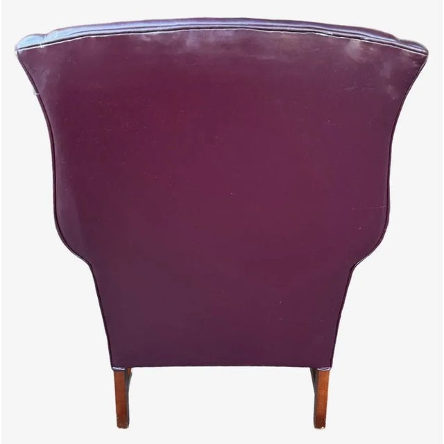Burgundy Sam Moore Vintage Deep Grape Color Chair With Nailhead Trim For Sale - Image 8 of 8