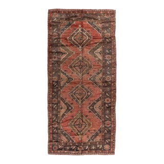 Vintage Circa 1940 Orange Turkish Oushak Kelleh Hand Knotted Wool Runner 5'6 X 12'2 For Sale