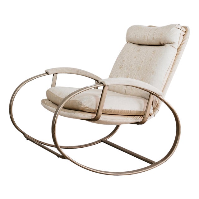 Hollywood Regency Rocking Armchair by Guido Faleschini, 1970s For Sale