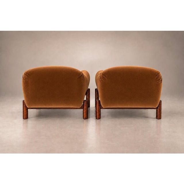 Pair of Brazilian Mid-Century Modern Rosewood Armchairs in Burnished Caramel Mohair by Cimo, 1960s For Sale - Image 17 of 18
