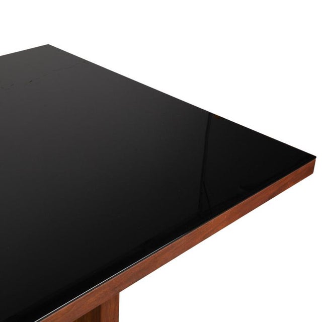 Modern Black and Brown Dining Table in Wood and Glass by Rolf Benz For Sale - Image 3 of 11