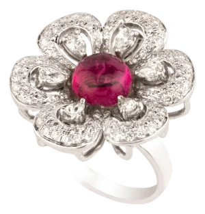 Natural Diamond Ruby with 1.90 Carats Diamond & Ruby 3.50 Carats in 18k Gold
