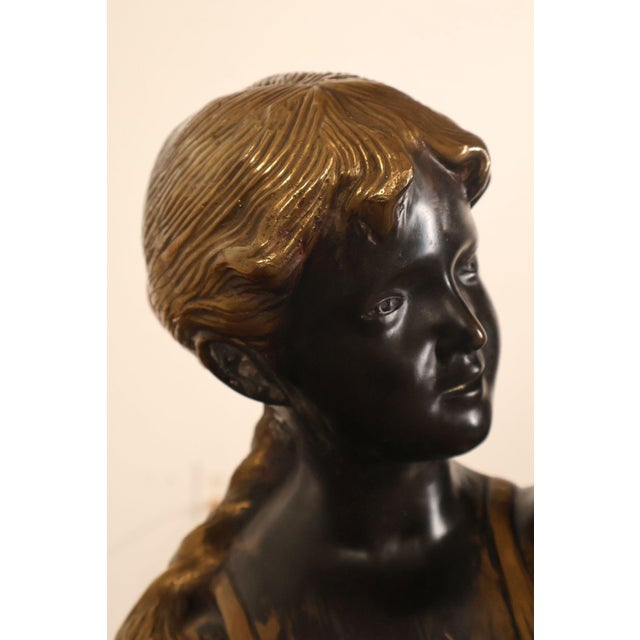 Late 20th Century Neoclassical Style Bronze Figural Torchere Floor Lamps - a Pair For Sale - Image 13 of 18