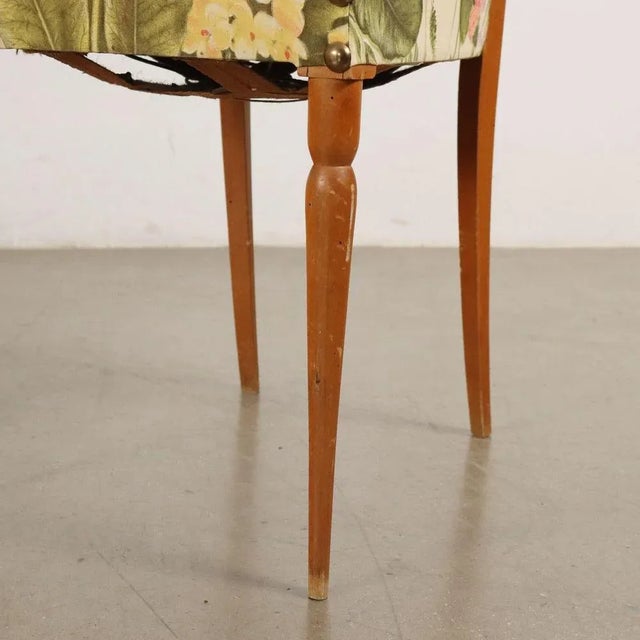 Set of Vintage Chairs in Beech with Fabric Seats, Italy, 1960s For Sale - Image 6 of 10